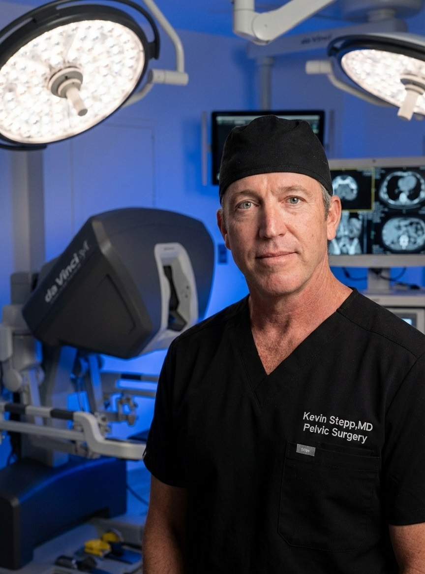 Dr. Kevin Stepp performing complex robotic pelvic surgery in Charlotte, NC