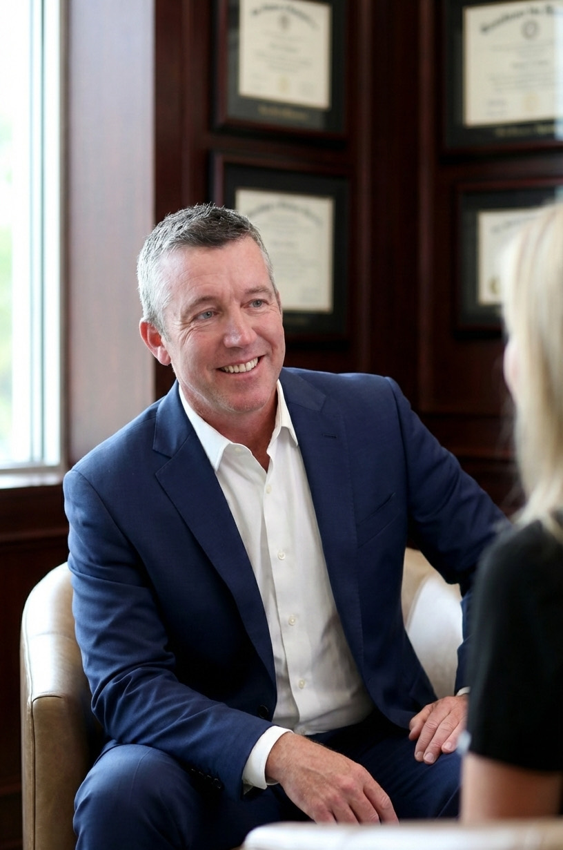 Dr. Kevin Stepp, board-certified Urogynecologist, consulting with a stress incontinence patient in Charlotte, NC